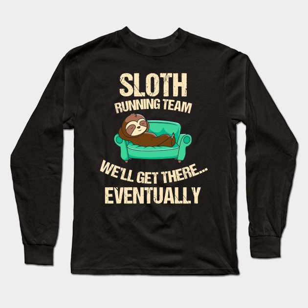 Sloth running team Long Sleeve T-Shirt by kaliyuga